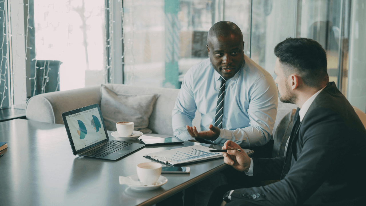 business coach working with client